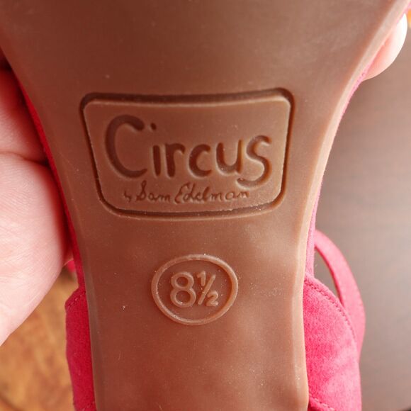 Sam Edelman Circus Heels Womens SZ 8.5 Pink Strappy Ankle Wrap Shoes Barbiecore - Picture 11 of 14
